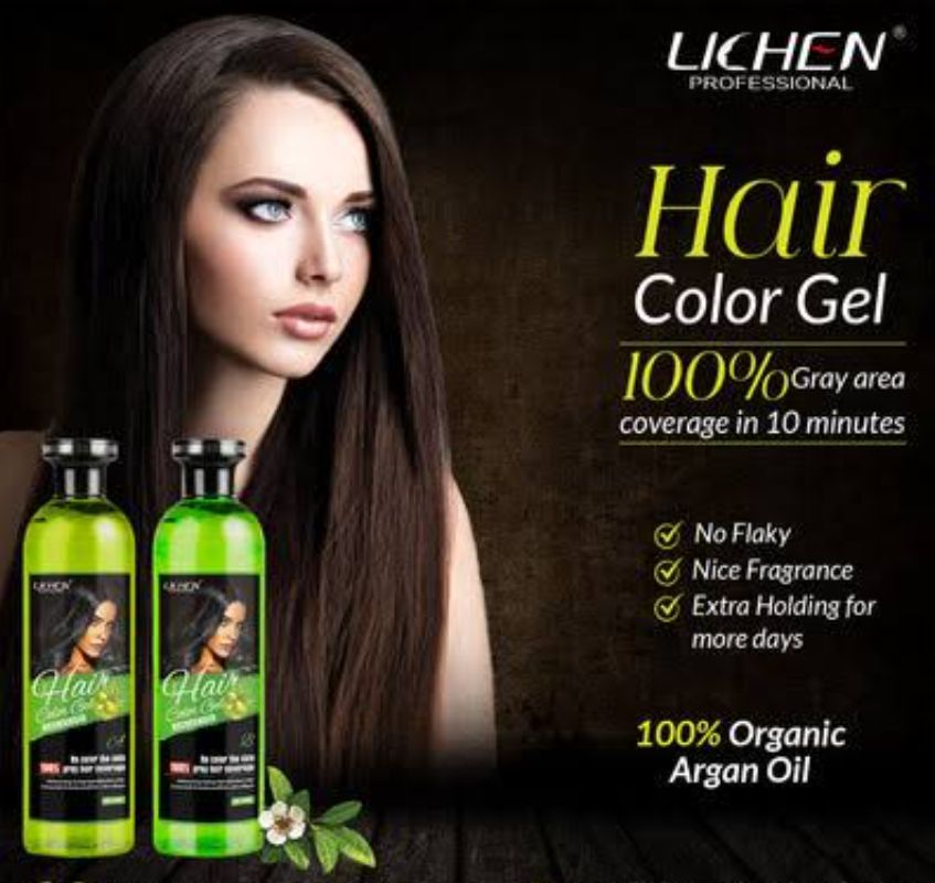 LICHEN PROFESSSIONAL HAIR COLOR GEL WITH ARGON OIL Guaranteed 5 mins Results